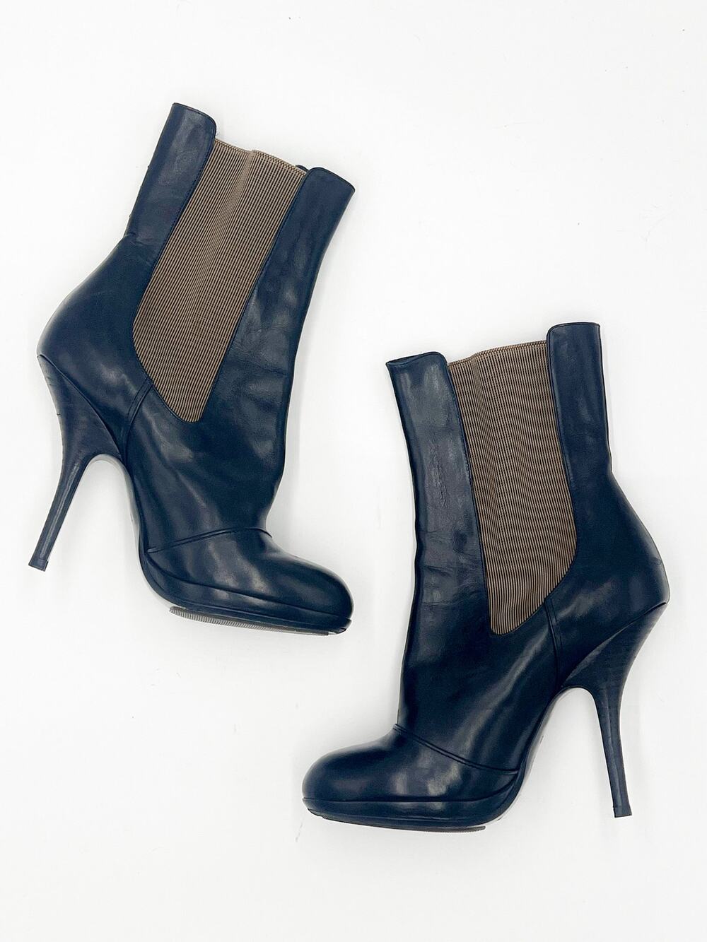 Dries Van Noten Black Heeled Leather Boots EUC Sz 9